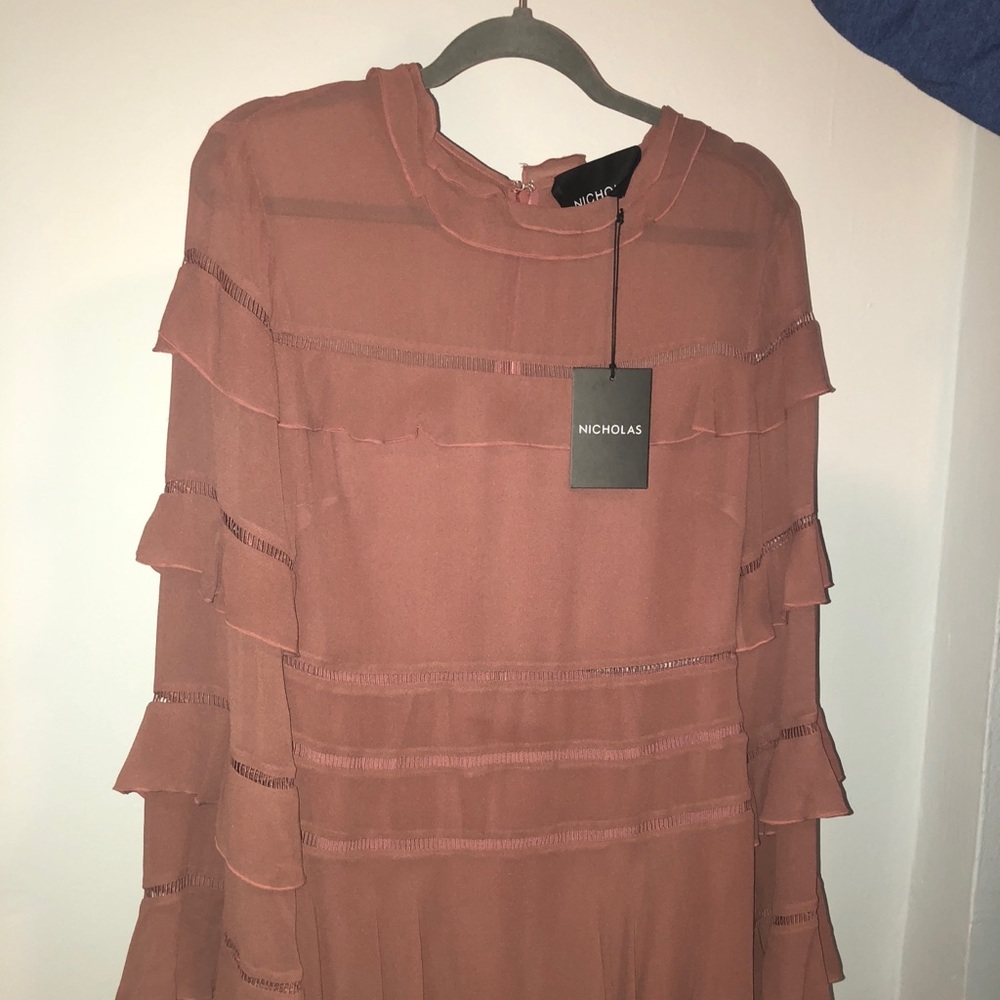 New with tags Nicholas Georgette ruffle mini dress